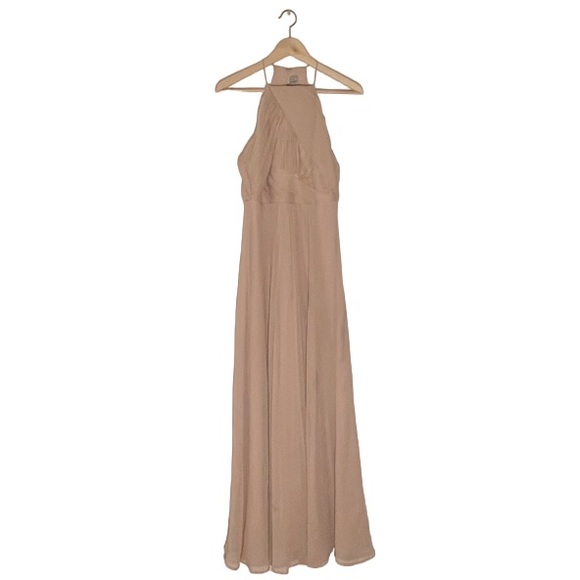 ASOS Dresses & Skirts - ASOS DESIGN Bridesmaid pinny maxi dress with ruched bodice blush pink